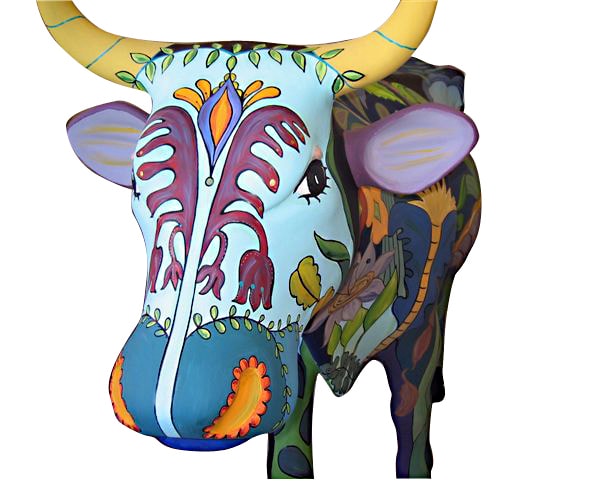 Señorita Flora y Fauna, La Jolla Cow Parade (detail)